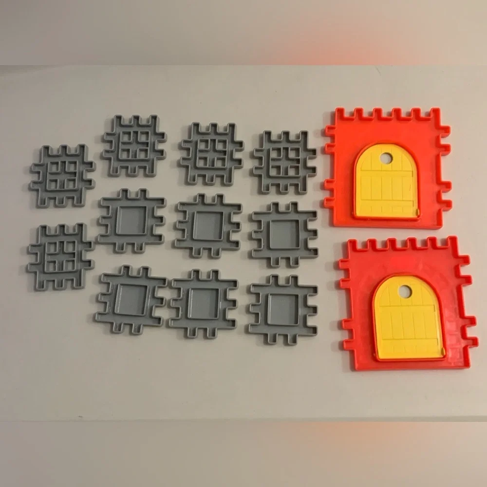 Vintage Little Tikes Waffle Blocks Replacement Castle Pieces 13 Piece Lot Doors